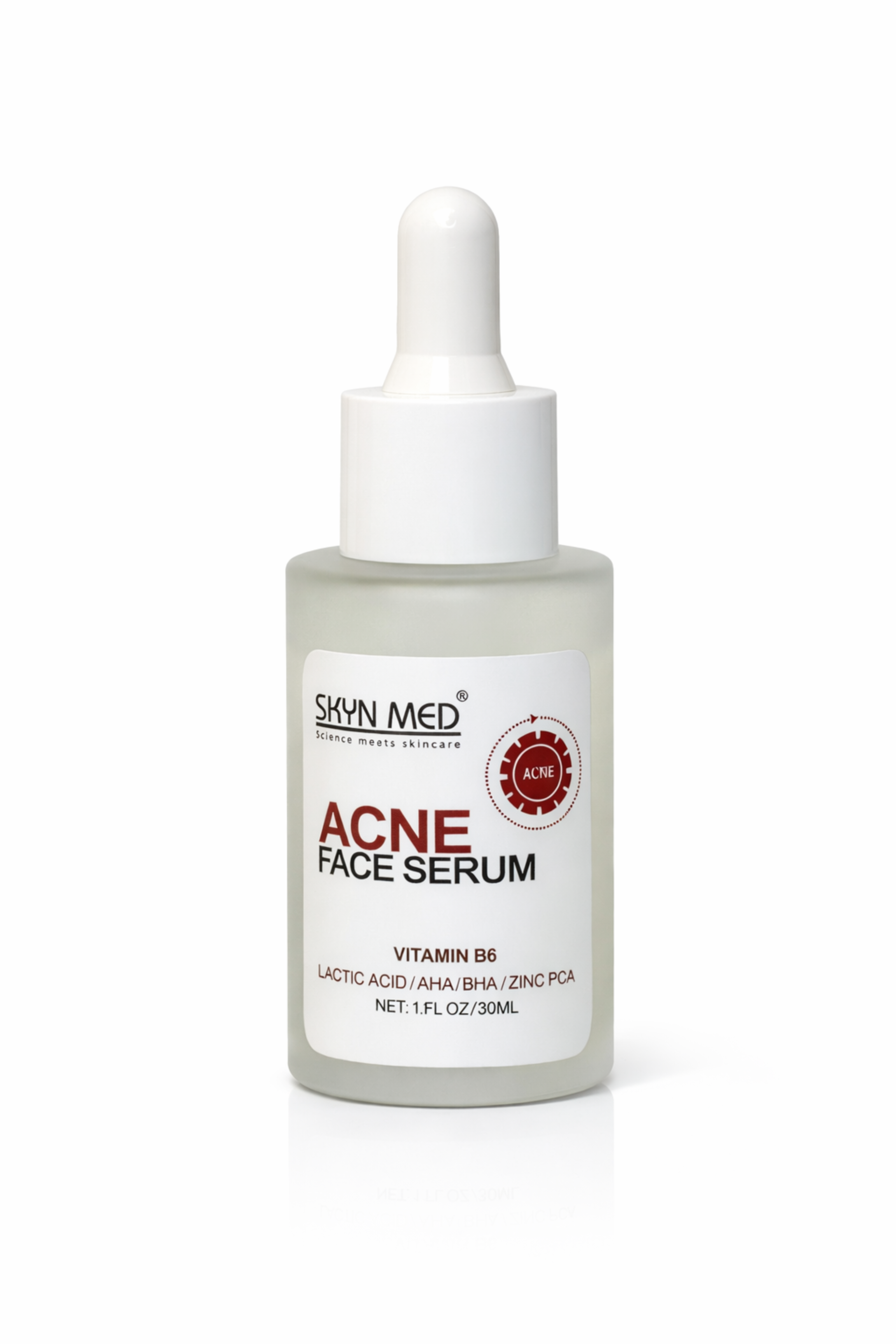 Skyn Med Acne Face Serum bottle on a white background